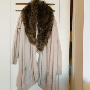 BCBG shawl with faux fur! Incredibly comfortable